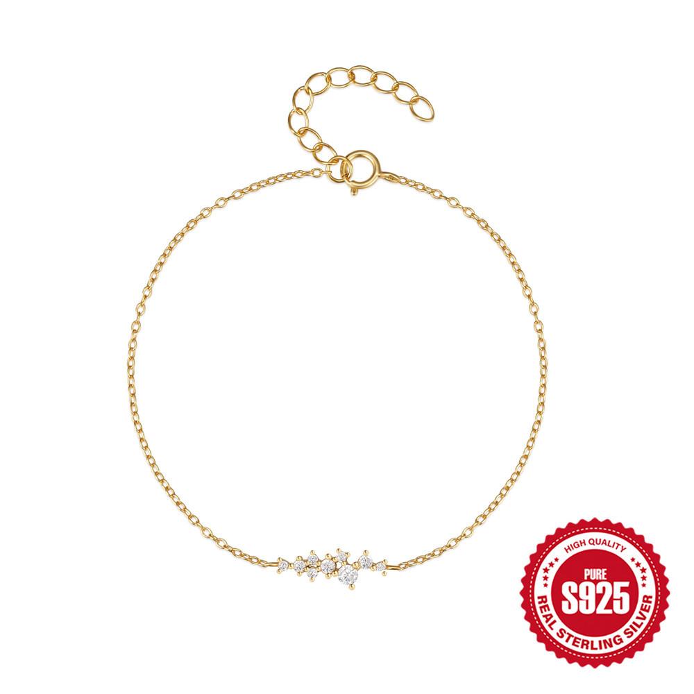 Fashion S925 Sterling Silver Bracelet Women S Diamond-Encrusted Simple Temperament Anti-Allergic Tide Jewelry 18K Gold Bracelet 925 Silver біле золото кольору
Fashion S925 Sterling Silver Bracelet Women S Diamond-Encrusted Simple Temperament Anti-Allergic Tide Jewelry 18K Gold Bracelet 925 Silver біле золото кольору