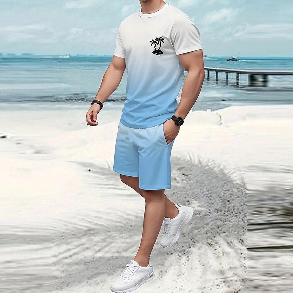 Men s Palm Tree Gradient Tees Sets Summer Set Short Sleeve Short Pants Crew Neck Casual Beach Vacation Sport S
Men s Palm Tree Gradient Tees Sets Summer Set Short Sleeve Short Pants Crew Neck Casual Beach Vacation Sport S