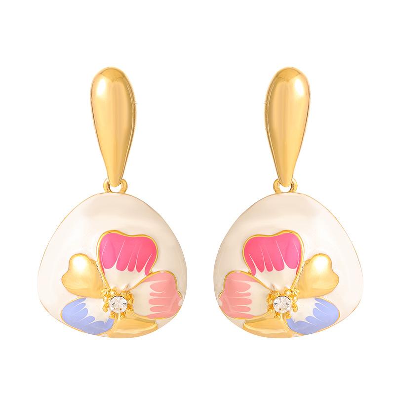 French gentle temperament small fragrant wind enamel drip glaze water drip flower earrings retro niche high-end earrings рожевий
French gentle temperament small fragrant wind enamel drip glaze water drip flower earrings retro niche high-end earrings рожевий