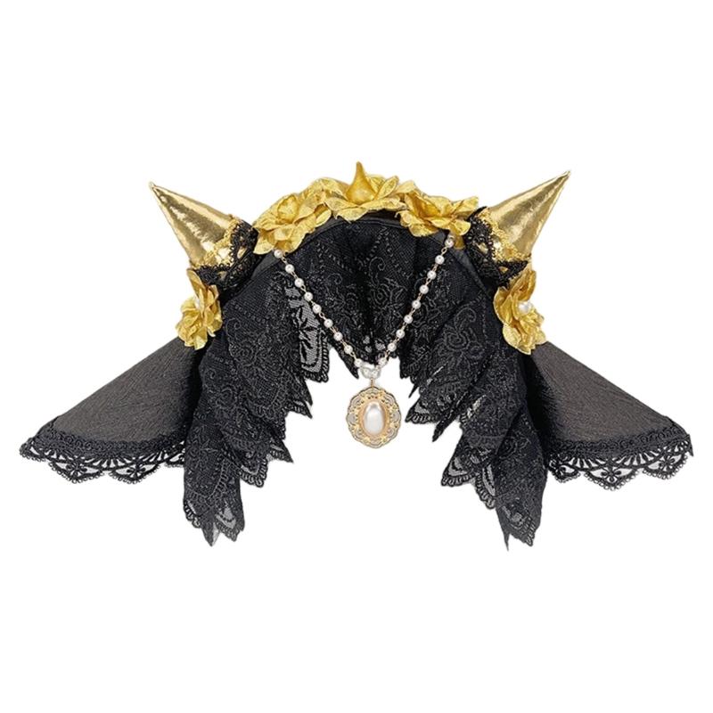 Punk Horn Lace Hairband For Cosplay Halloween Christmas Party Dressingup Adult Women Fashion Accessory Photo Headpiece чорний
Punk Horn Lace Hairband For Cosplay Halloween Christmas Party Dressingup Adult Women Fashion Accessory Photo Headpiece чорний