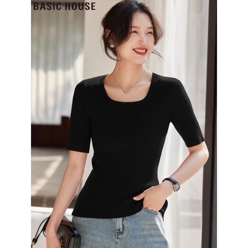 Basic House Square Neck Knit Slim-Fit Mid-Sleeve T-Shirt L
Basic House Square Neck Knit Slim-Fit Mid-Sleeve T-Shirt L