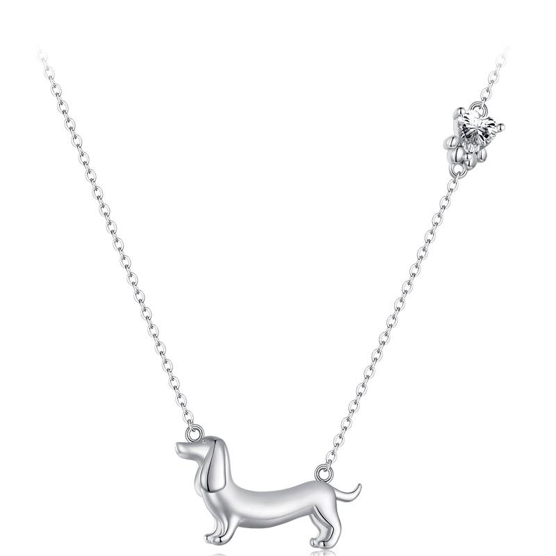 Sterling Silver Dachshund Dog Necklace Pendant Pet Animals Zircon Chain Adjustable Plated Platinum Women Fine Jewelry
Sterling Silver Dachshund Dog Necklace Pendant Pet Animals Zircon Chain Adjustable Plated Platinum Women Fine Jewelry