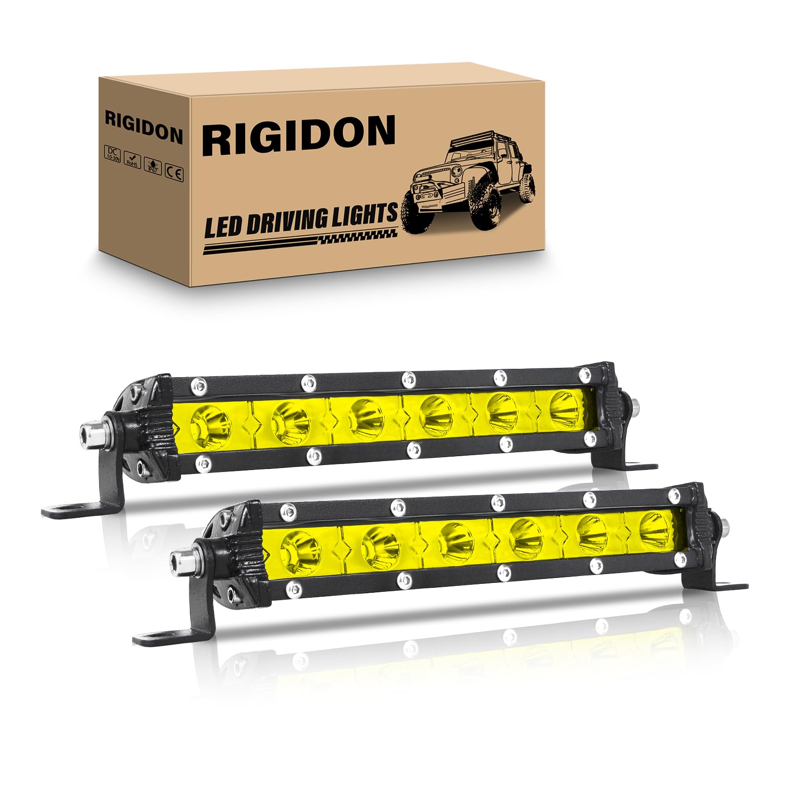 RIGIDON 2Pcs 30W Amber LED Light Bar 7 Inch Slim Spotlight Bar Single Row Waterproof LED Work Light Driving Boat Road Light for ATV UTV Truck
RIGIDON 2Pcs 30W Amber LED Light Bar 7 Inch Slim Spotlight Bar Single Row Waterproof LED Work Light Driving Boat Road Light for ATV UTV Truck