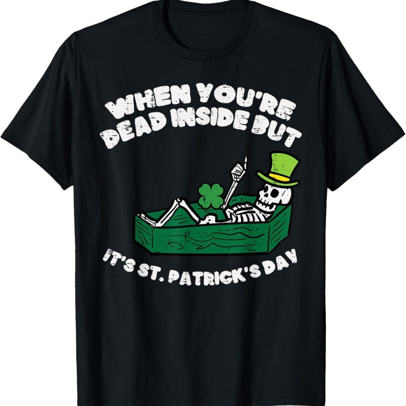 Dead Inside St Patricks Day Skeleton Graphic Tee Funny Irish Gift Casual Cotton T-Shirt for Men Women 4XL
Dead Inside St Patricks Day Skeleton Graphic Tee Funny Irish Gift Casual Cotton T-Shirt for Men Women 4XL