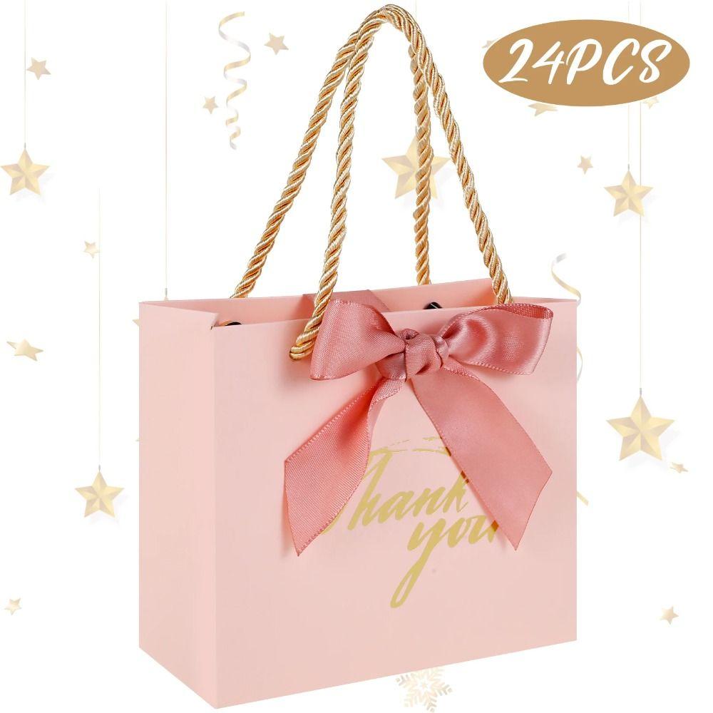 24Pcs Paper Thank You Gift Bags Gold Bow Ribbon Candy Favor Bags Creative Party Bags
24Pcs Paper Thank You Gift Bags Gold Bow Ribbon Candy Favor Bags Creative Party Bags
