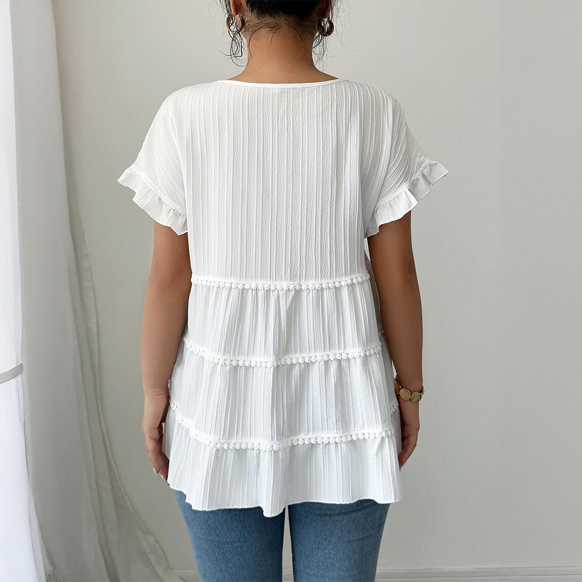 Elegant and versatile round neck short-sleeved tops and shirts for women in autumn and winter independent website XL білий
Elegant and versatile round neck short-sleeved tops and shirts for women in autumn and winter independent website XL білий