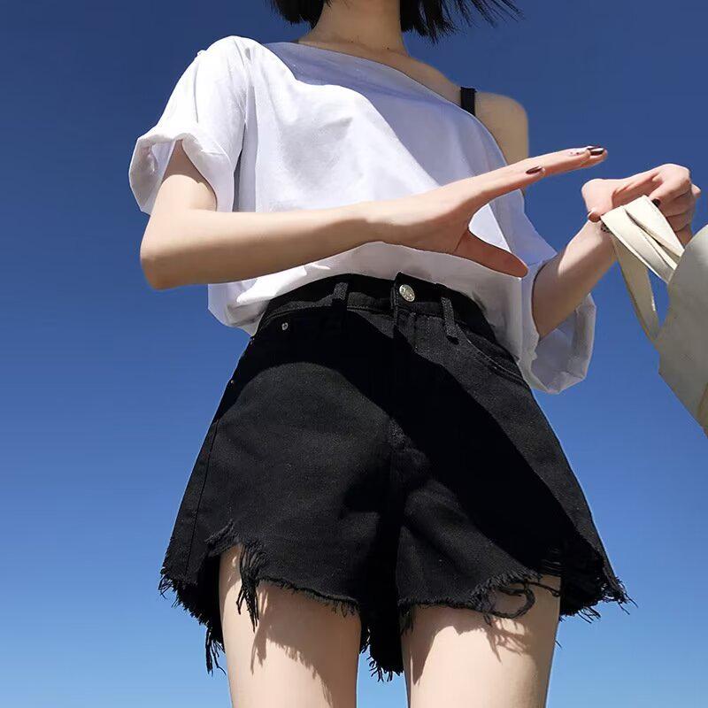 2025 Women s High-Waisted Black Denim A-Line Shorts - Rolled-Up, Loose Fit, Slimming Wide-Leg Summer Hot Pants S: Height 155-165CM (37.5-45kg)
2025 Women s High-Waisted Black Denim A-Line Shorts - Rolled-Up, Loose Fit, Slimming Wide-Leg Summer Hot Pants S: Height 155-165CM (37.5-45kg)