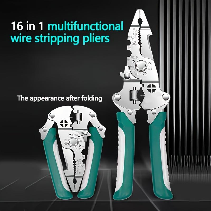 1pc Multi-Function Folding Wire Stripper - Made of Thickened Stainless Steel, Multi-functional Design, Non-slip Handle, Suitable Multifunctional Folding Wire Stripper
1pc Multi-Function Folding Wire Stripper - Made of Thickened Stainless Steel, Multi-functional Design, Non-slip Handle, Suitable Multifunctional Folding Wire Stripper