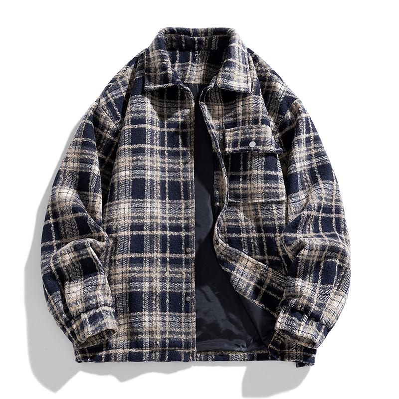 Spring Autumn Polo-neck Vintage Plaid Printing Shirt Male Long Sleeve All-match Woolen Blouse Cardigan Top Men M чорний
Spring Autumn Polo-neck Vintage Plaid Printing Shirt Male Long Sleeve All-match Woolen Blouse Cardigan Top Men M чорний