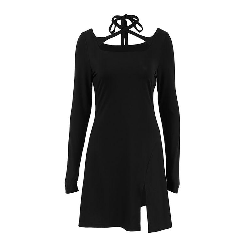 European and American Ladies Dress Halterneck Fashion Long Sleeve A- line Skirt Black Skirt 2025 Summer Casual Black L
European and American Ladies Dress Halterneck Fashion Long Sleeve A- line Skirt Black Skirt 2025 Summer Casual Black L