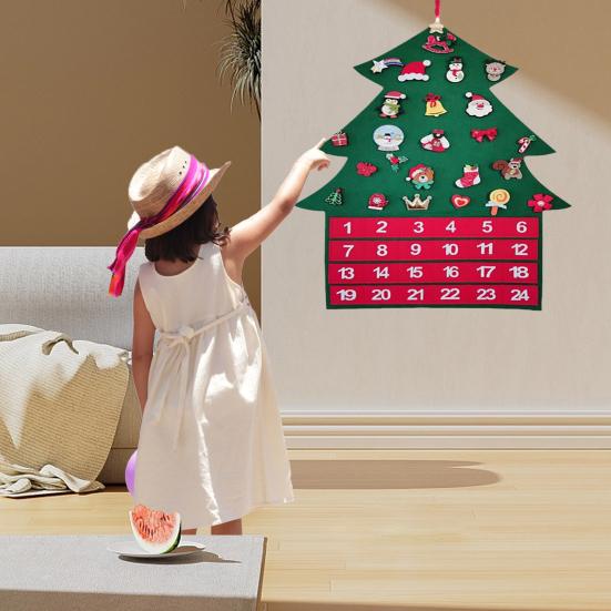 Non-woven Fabric Christmas Tree Hanging Ornament Christmas Countdown Calendar DIY Party Layout Wall Decoration Handmade Calendar Christmas Decoration
Non-woven Fabric Christmas Tree Hanging Ornament Christmas Countdown Calendar DIY Party Layout Wall Decoration Handmade Calendar Christmas Decoration