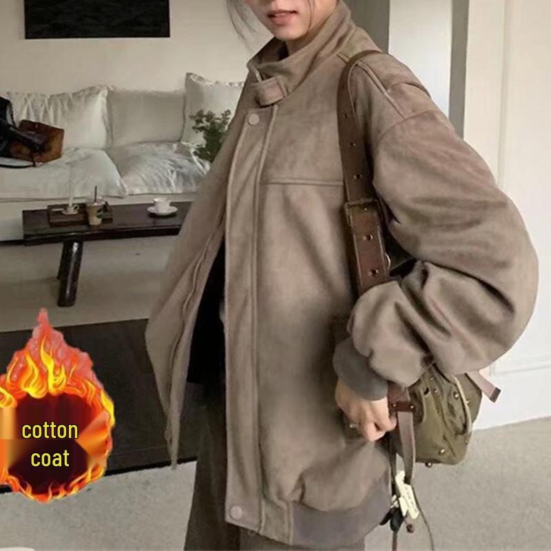 Unisex Retro Suede Autumn/Winter Jacket - Loose Fit, Slimming, Versatile, Trendy Stand-Up Collar, Cotton-Padded Workwear Design. M
Unisex Retro Suede Autumn/Winter Jacket - Loose Fit, Slimming, Versatile, Trendy Stand-Up Collar, Cotton-Padded Workwear Design. M