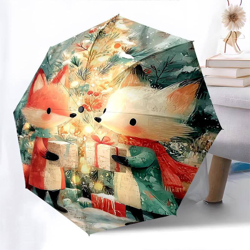1pc Christmas Foxes with Festive Gifts, Automatic Opening Folding Umbrella, 3-Fold Design, 8-Bone Iron Frame, Outdoor Umbrella, Perfect Gift for Fans,
1pc Christmas Foxes with Festive Gifts, Automatic Opening Folding Umbrella, 3-Fold Design, 8-Bone Iron Frame, Outdoor Umbrella, Perfect Gift for Fans,