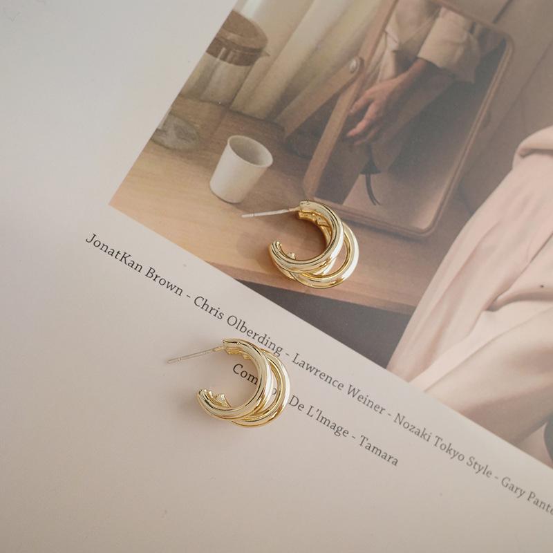 Three-Layer Polished S925 Sterling Silver Gold-Plated Drop Earrings - Versatile Minimalist Studs for Women 925 Sterling Silver
Three-Layer Polished S925 Sterling Silver Gold-Plated Drop Earrings - Versatile Minimalist Studs for Women 925 Sterling Silver