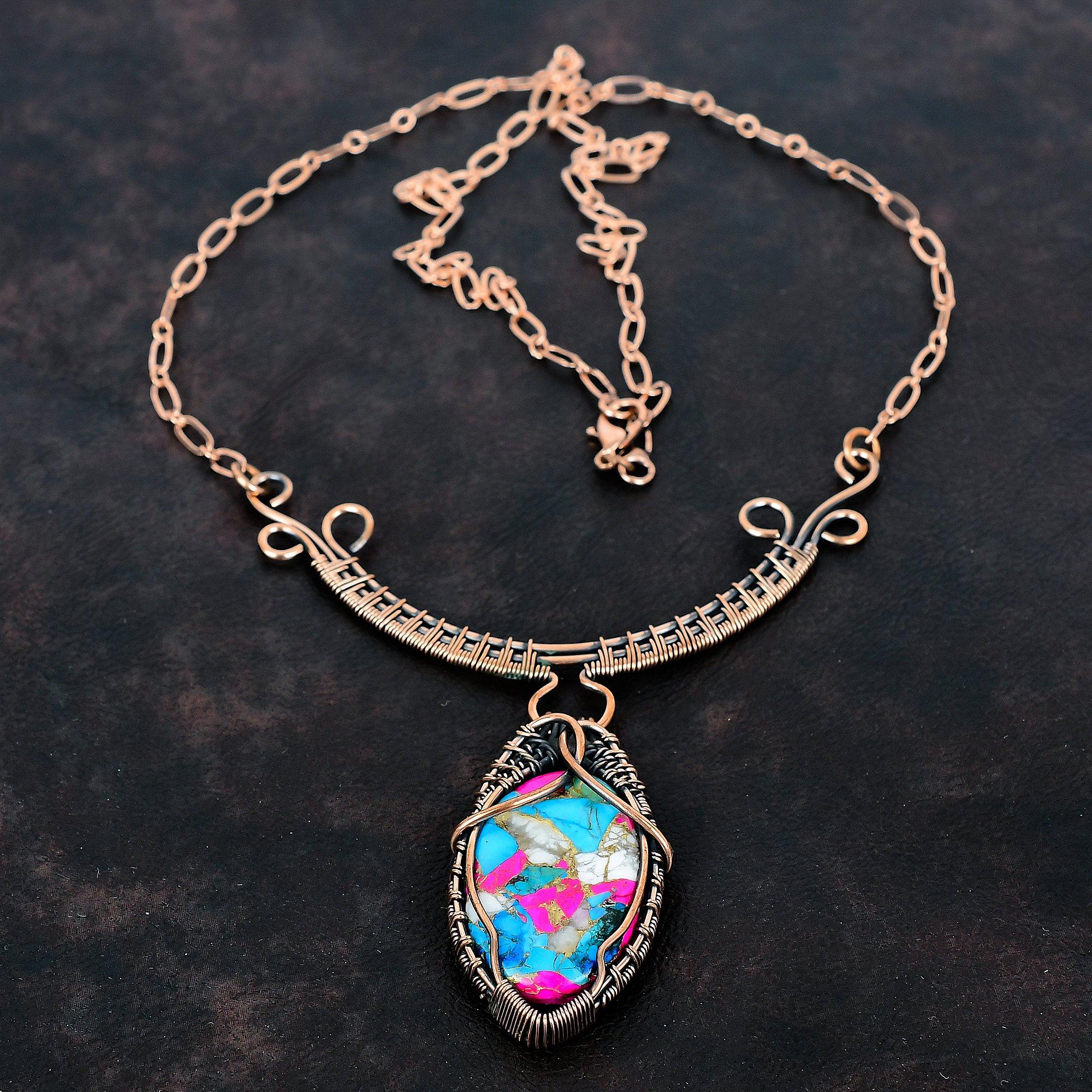 Cotton candy turquoise necklace copper wire wrapped necklace gemstone jewelry adjustable chain necklace handmade copper jewelry gift for mom Adjustable
Cotton candy turquoise necklace copper wire wrapped necklace gemstone jewelry adjustable chain necklace handmade copper jewelry gift for mom Adjustable