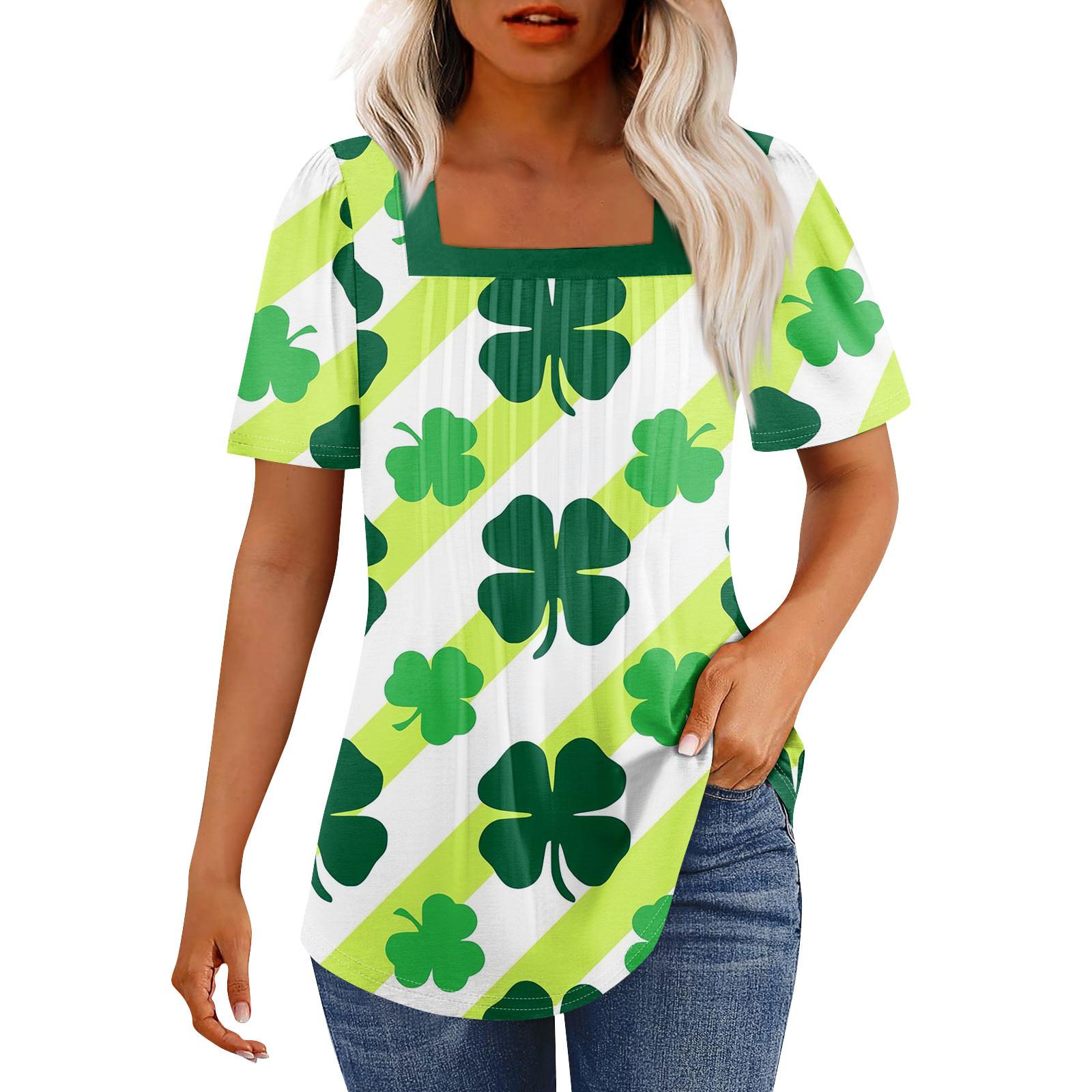Футболки для женщин плиссированные квадратные вырезы нарядные повседневные блузки St. Летние топы с короткими рукавами и принтом ко Дню Святого Патрика, свободный крой XL жёлтый
Футболки для женщин плиссированные квадратные вырезы нарядные повседневные блузки St. Летние топы с короткими рукавами и принтом ко Дню Святого Патрика, свободный крой XL жёлтый