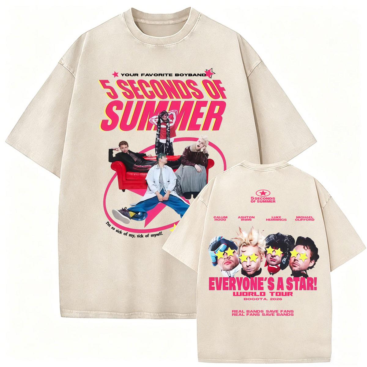 Seconds of Summer Everyones A Star World Tour Tshirts Vintage Washed T Shirts Men Women Casual Cotton Oversized T Shirt S
Seconds of Summer Everyones A Star World Tour Tshirts Vintage Washed T Shirts Men Women Casual Cotton Oversized T Shirt S