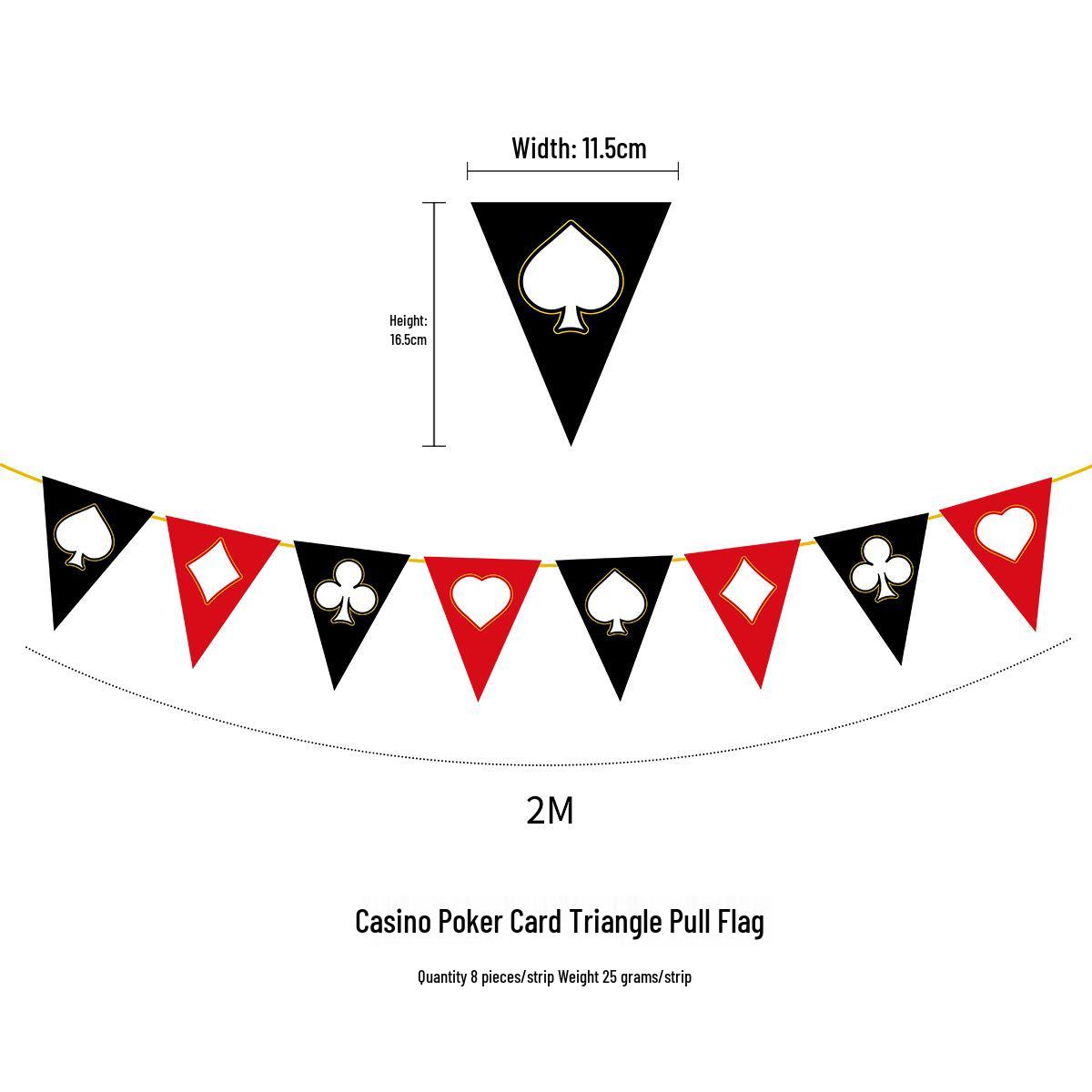 Poker Card Theme Casino Birthday Banner with Triangle Flags and Letters
Poker Card Theme Casino Birthday Banner with Triangle Flags and Letters