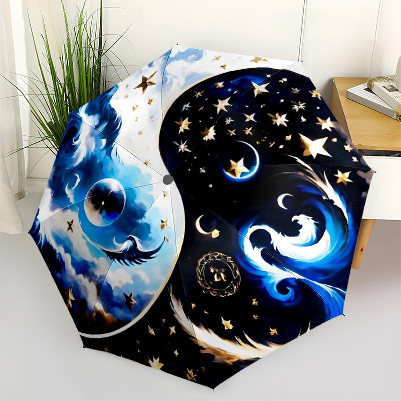 1pc Celestial Yin-Yang Symbol Automatic Umbrella - Stylish, Durable, with 8-Rib Manual Open Design, Elegant Black Handleyy250920175
1pc Celestial Yin-Yang Symbol Automatic Umbrella - Stylish, Durable, with 8-Rib Manual Open Design, Elegant Black Handleyy250920175