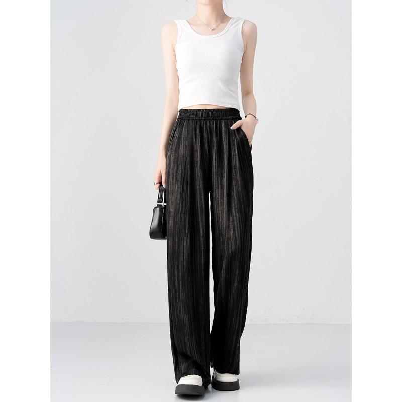Summer wide-leg Yamamoto satin pants drape cold high waist thin loose casual straight sports dirty pants women M
Summer wide-leg Yamamoto satin pants drape cold high waist thin loose casual straight sports dirty pants women M