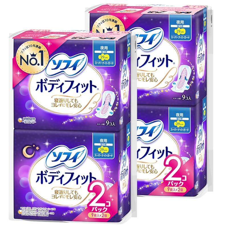 Sophie body fit super night guard night use with wings 29cm 36 pieces (9 pieces x 4 pieces) (Sanitary products napkin)
Sophie body fit super night guard night use with wings 29cm 36 pieces (9 pieces x 4 pieces) (Sanitary products napkin)