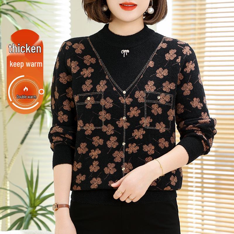Velvet Thickened Knitted Sweater for Middle-Aged & Elderly Women - Warm Imitation Mink Top for Autumn & Winter 2XL (Recommended 120-140 Jin)
Velvet Thickened Knitted Sweater for Middle-Aged & Elderly Women - Warm Imitation Mink Top for Autumn & Winter 2XL (Recommended 120-140 Jin)
