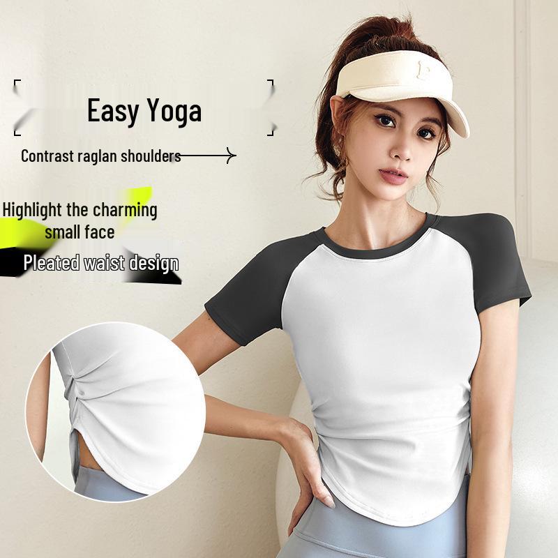 Women s Nude Color Block Yoga Suit: Ruched Short Sleeve Top & Long Fitness Pants Set L
Women s Nude Color Block Yoga Suit: Ruched Short Sleeve Top & Long Fitness Pants Set L