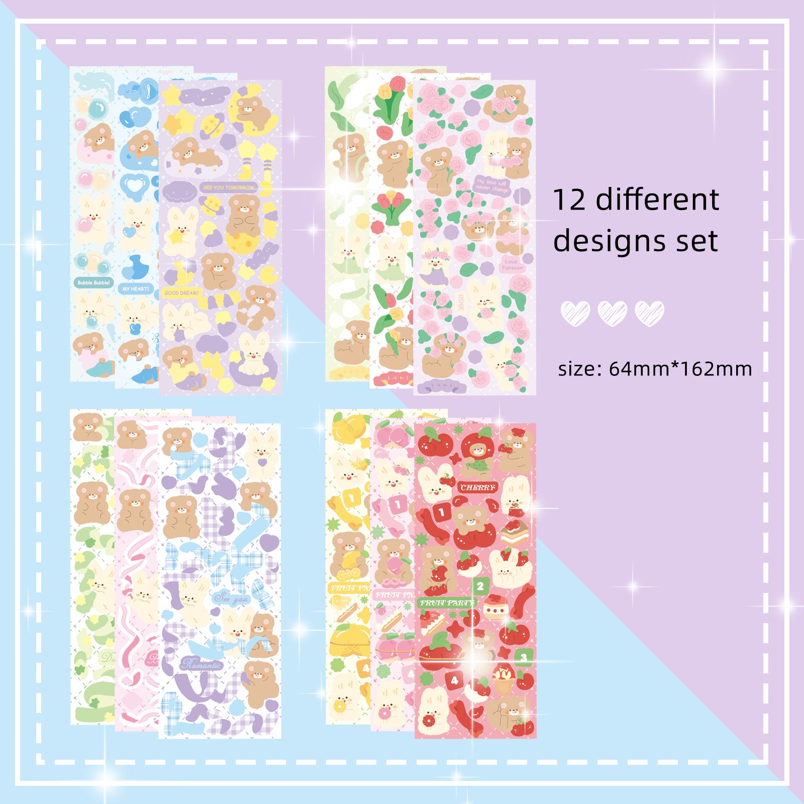 12 листов, набор наклеек с милым медведем, блестящая лента с рисунком, наклейка с цветочной заметкой для подарка, украшение для дневника, альбома
12 листов, набор наклеек с милым медведем, блестящая лента с рисунком, наклейка с цветочной заметкой для подарка, украшение для дневника, альбома