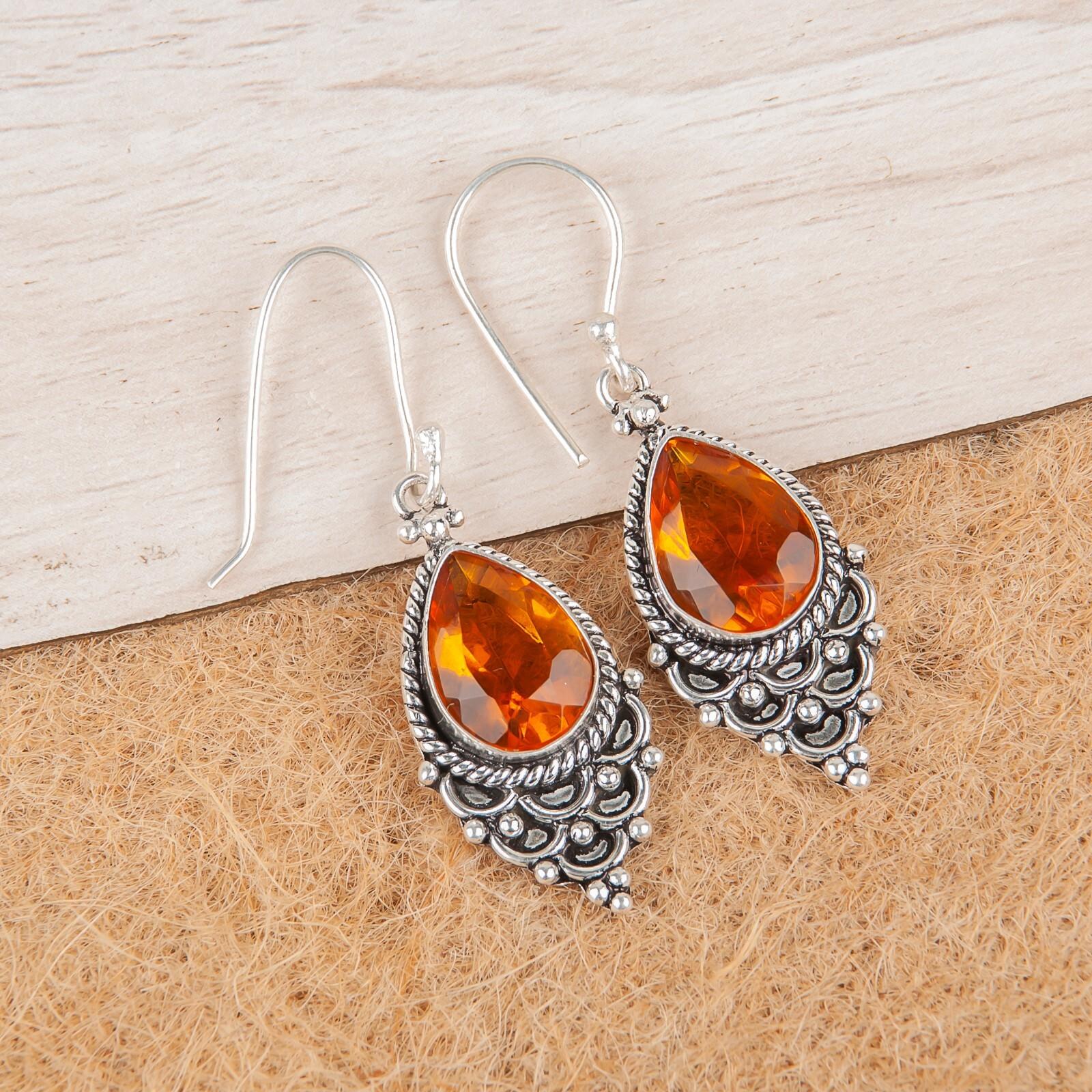 Natural Citrine Gemstone 925 Sterling Silver Jewelry Handmade Hook Earrings 1.9 EE-85-1
Natural Citrine Gemstone 925 Sterling Silver Jewelry Handmade Hook Earrings 1.9 EE-85-1