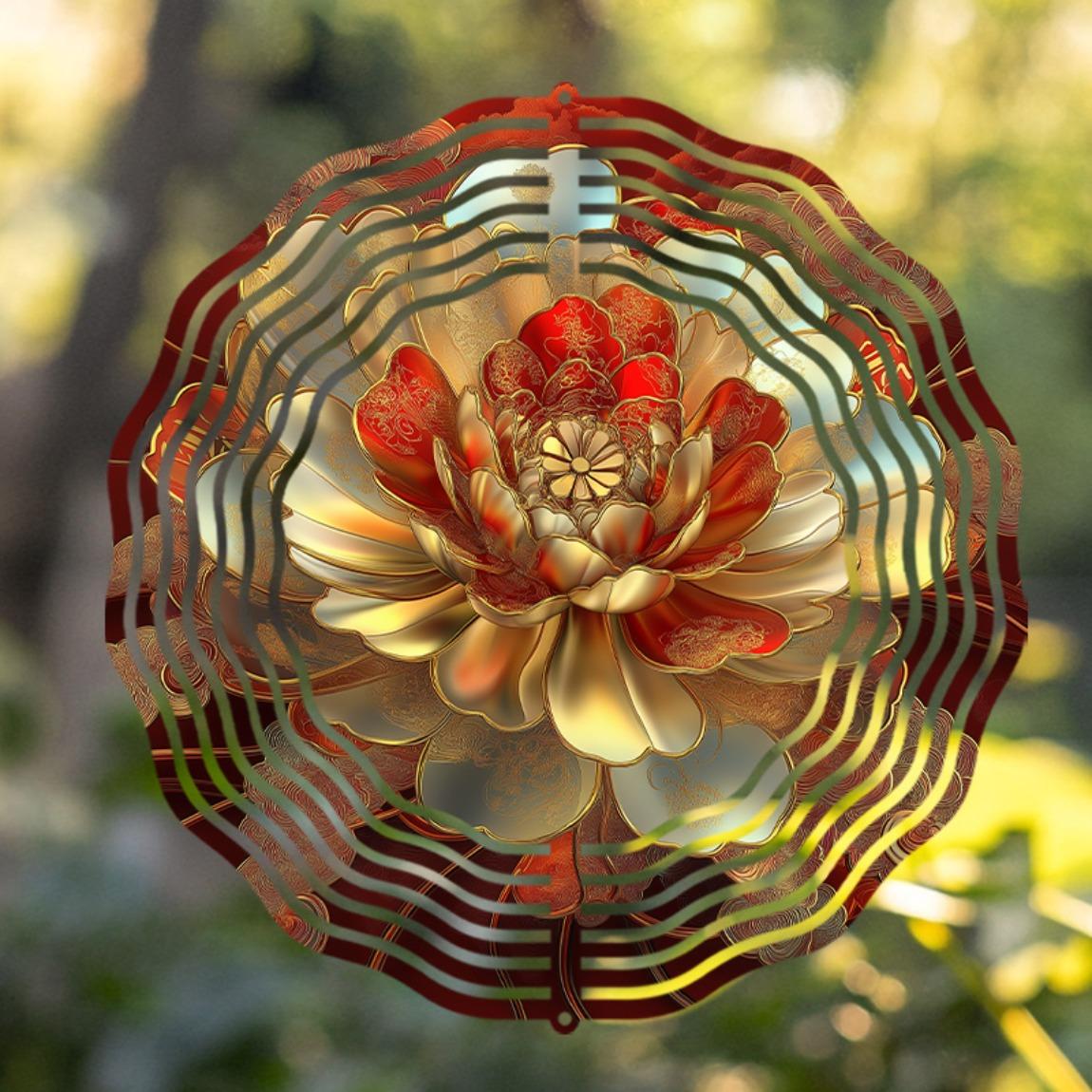 10 Inch Metal Wind Spinner with 360 Degree Rotation Floral Design Outdoor Hanging Decor for Garden Patio Balcony All Season Gift 01A
10 Inch Metal Wind Spinner with 360 Degree Rotation Floral Design Outdoor Hanging Decor for Garden Patio Balcony All Season Gift 01A