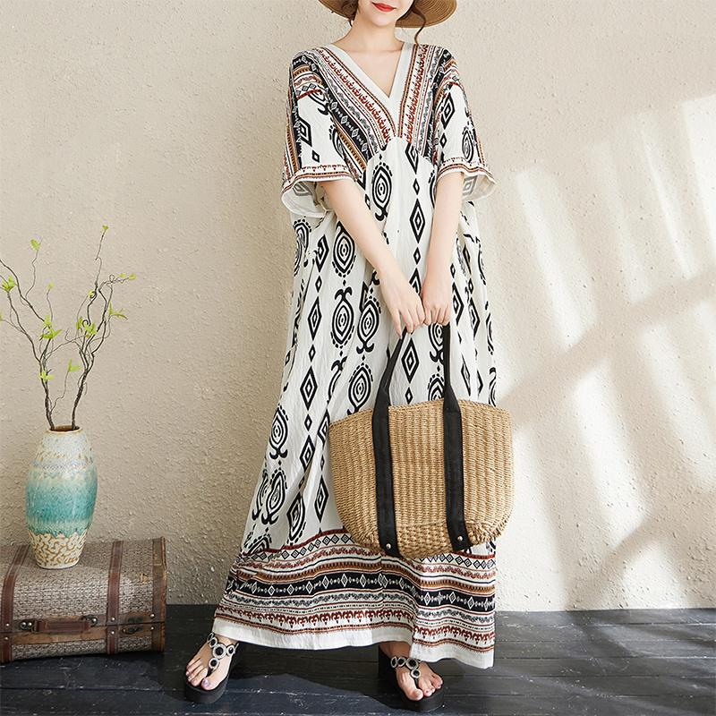 DIMANAF Summer Women New 2025 Basic Plus Size V-Neck Dress Casual Linen Printing Short Sleeve Dress Loose Dress One Size белый
DIMANAF Summer Women New 2025 Basic Plus Size V-Neck Dress Casual Linen Printing Short Sleeve Dress Loose Dress One Size белый