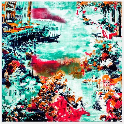 POBING 100% Silk Scarf Women Large Shawls Oli Painting Village Print Stoles Square Bandana Luxury Kerchief Female Foulards 130CM
POBING 100% Silk Scarf Women Large Shawls Oli Painting Village Print Stoles Square Bandana Luxury Kerchief Female Foulards 130CM