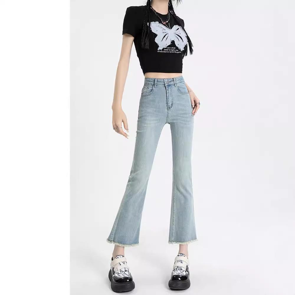 Women s Light Color Retro Micro-Flared Jeans – Elastic, Versatile, Raw Edge, Slimming, Nine-Point Flare Petite Pants L (recommendation: 110-120 jin)
Women s Light Color Retro Micro-Flared Jeans – Elastic, Versatile, Raw Edge, Slimming, Nine-Point Flare Petite Pants L (recommendation: 110-120 jin)