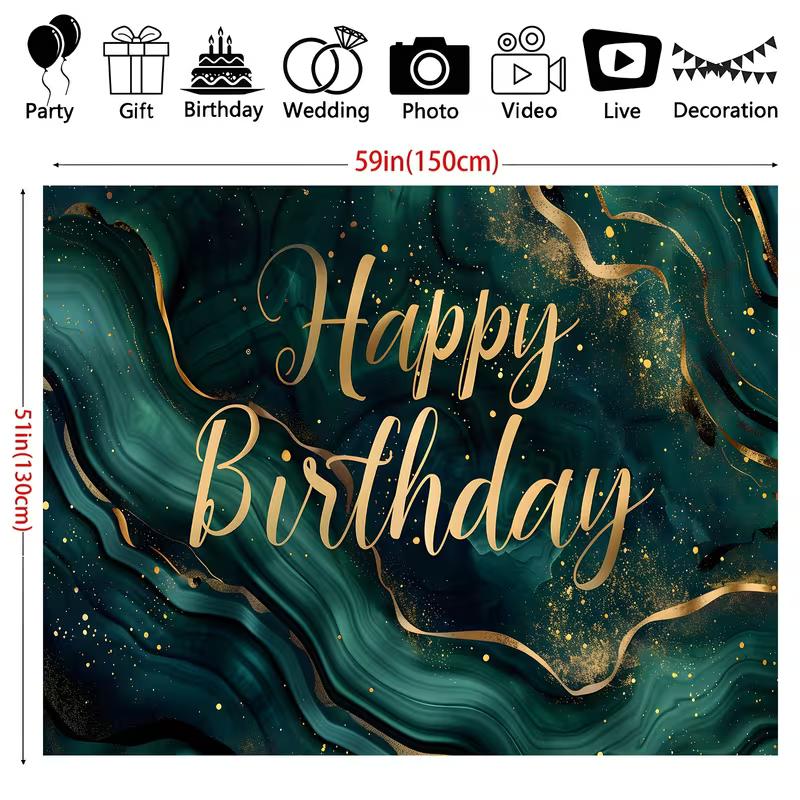 2D Green Gold Happy Birthday Photography Background Banner 47.2x31.5inch/120*80cm
2D Green Gold Happy Birthday Photography Background Banner 47.2x31.5inch/120*80cm