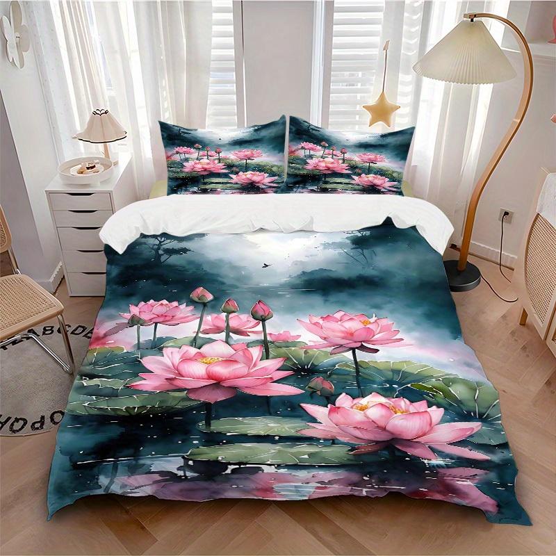 3pcs Lotus Pond Soft Comfortable Bedding set, For Bedroom, Guest Room And Dorm, All - Season Use, High-Definition Printing177 135x200cm
3pcs Lotus Pond Soft Comfortable Bedding set, For Bedroom, Guest Room And Dorm, All - Season Use, High-Definition Printing177 135x200cm