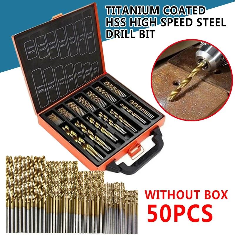 Набор из 50 спиральных сверл из быстрорежущей стали с титановым покрытием HSS 1,0 мм/1,5 мм/2,0 мм/2,5/3,0 мм Ручные инструменты Электроинструменты Золото
Набор из 50 спиральных сверл из быстрорежущей стали с титановым покрытием HSS 1,0 мм/1,5 мм/2,0 мм/2,5/3,0 мм Ручные инструменты Электроинструменты Золото