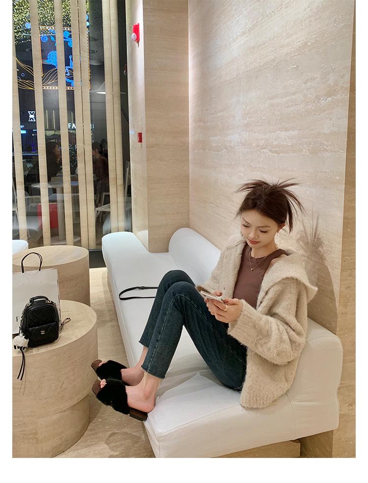 Grape mother studiolee temperament square head cross belt lazy versatile leopard print outer wear fluffy slippers women autumn and winter 40
Grape mother studiolee temperament square head cross belt lazy versatile leopard print outer wear fluffy slippers women autumn and winter 40