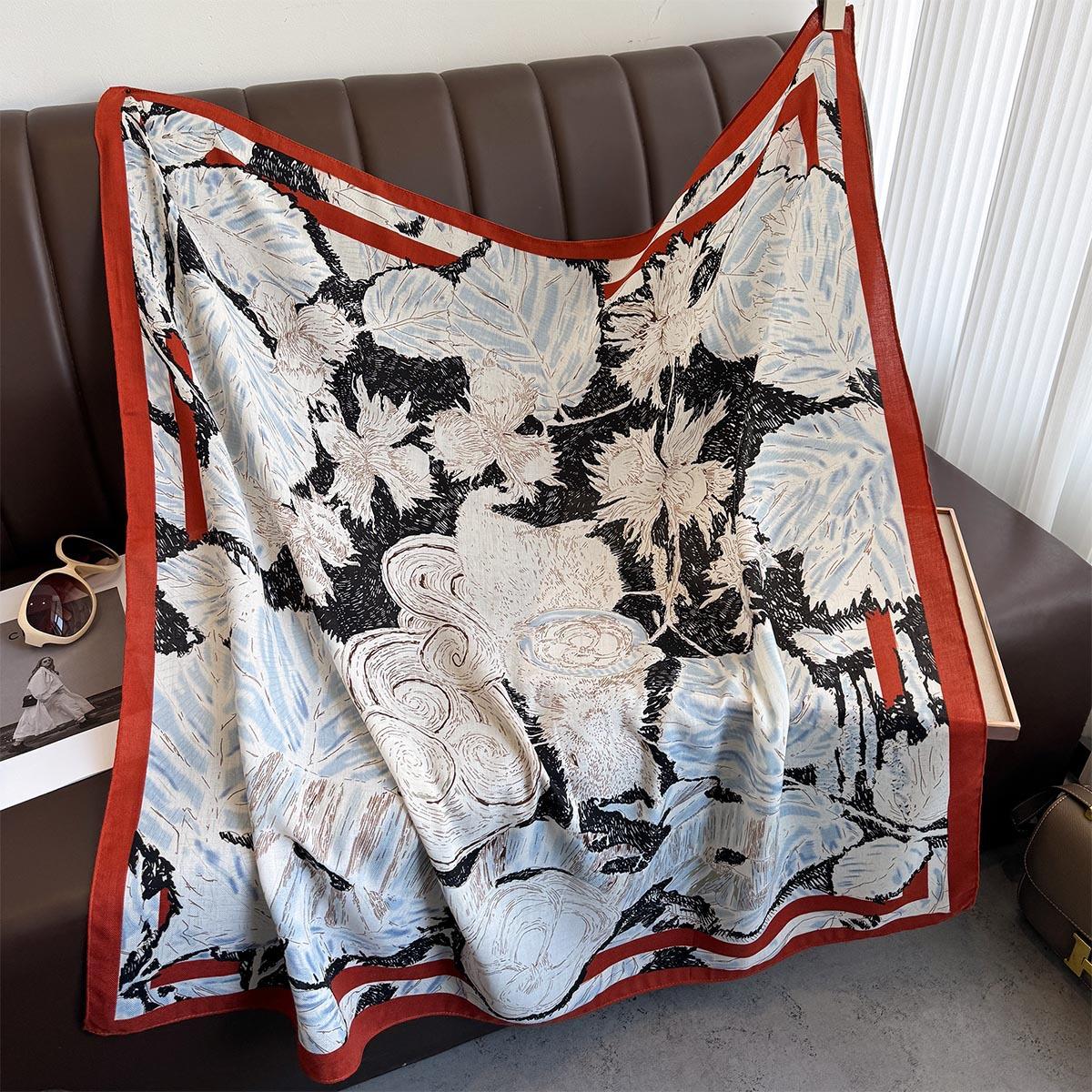 90*90cm Floral Printed Square Scarf Women Imitation Silk Scarves Bandanas Luxury Beach Shawl Wraps Elegant Hijab Neckerchief
90*90cm Floral Printed Square Scarf Women Imitation Silk Scarves Bandanas Luxury Beach Shawl Wraps Elegant Hijab Neckerchief