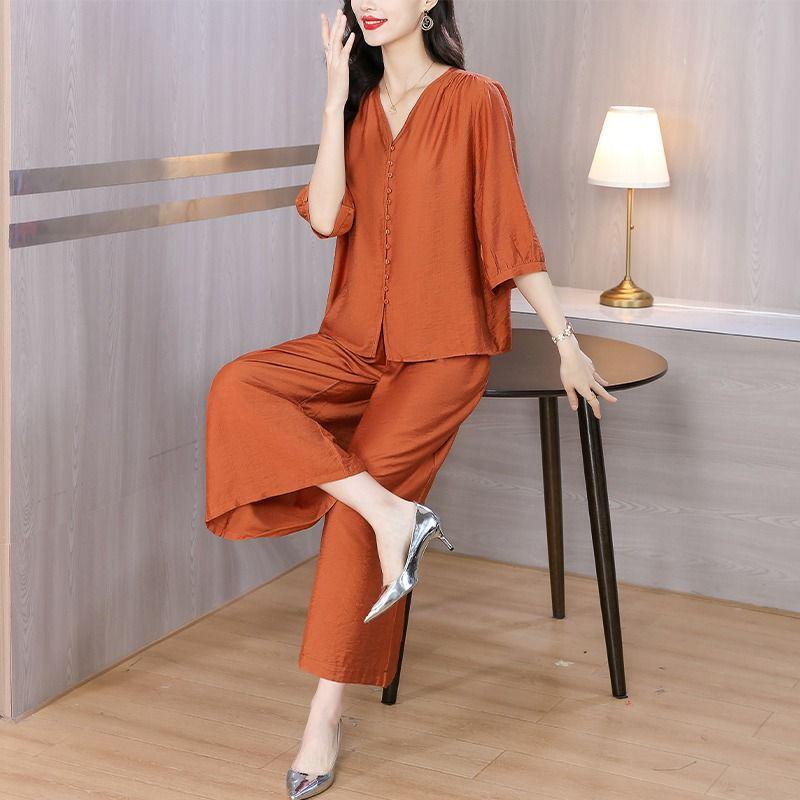 Summer 2026 Women s Cotton Linen Suit - Stylish Solid Color Two-Piece Set for Young Mothers M (Recommended 90-105 jin)
Summer 2026 Women s Cotton Linen Suit - Stylish Solid Color Two-Piece Set for Young Mothers M (Recommended 90-105 jin)