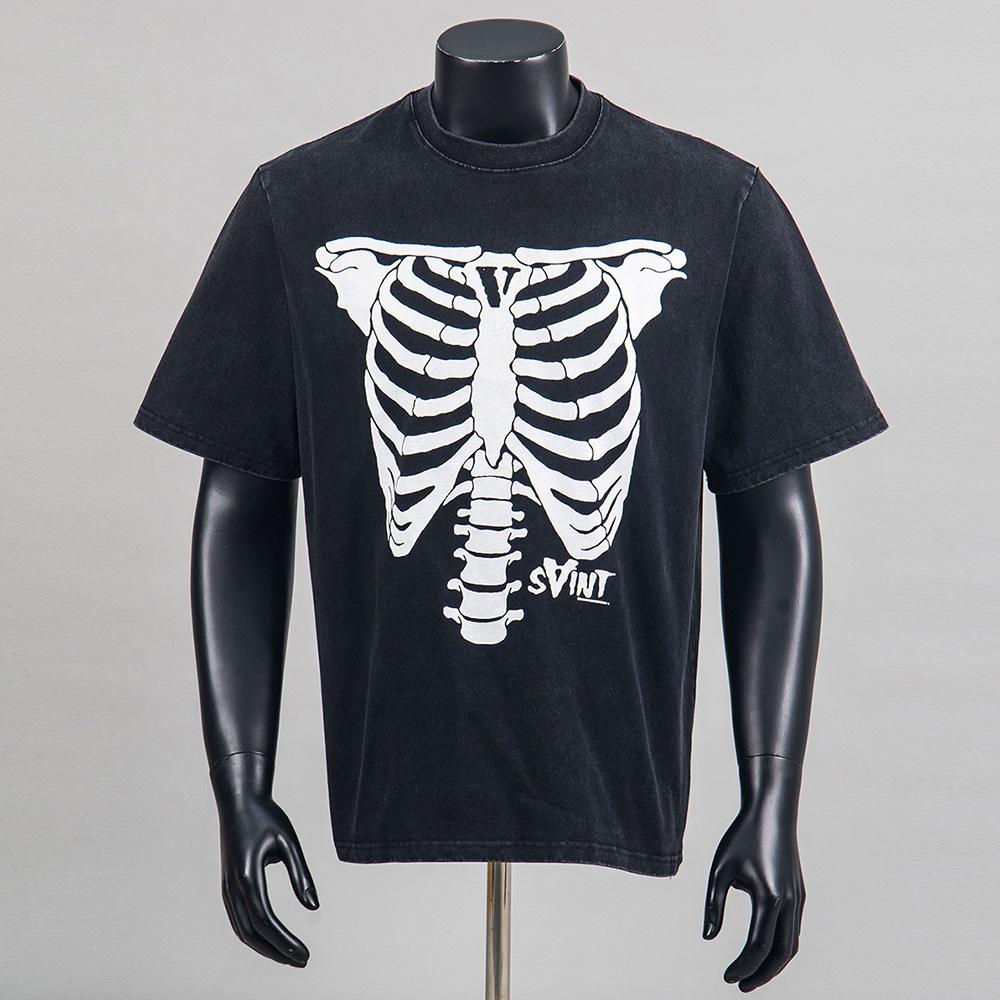Washed Black Gothic Skeleton Graphic T-shirt Casual Short Sleeve Crew Neck Streetwear Top S
Washed Black Gothic Skeleton Graphic T-shirt Casual Short Sleeve Crew Neck Streetwear Top S
