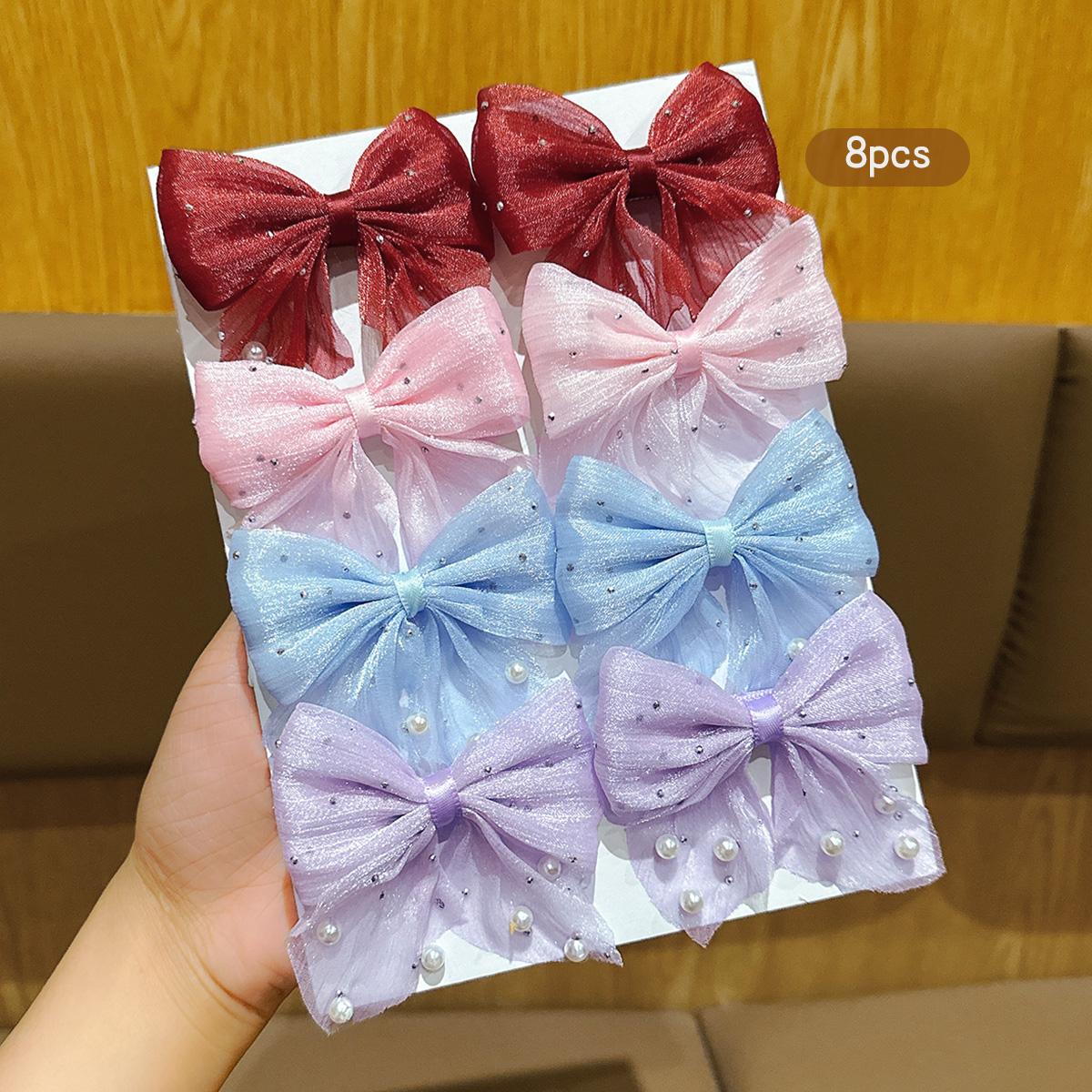 8 colorful Korean bow hair clips, sweet and stylish clips, suitable for daily hair accessories
8 colorful Korean bow hair clips, sweet and stylish clips, suitable for daily hair accessories