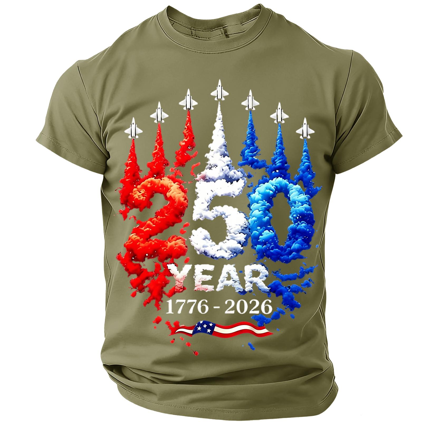 Short Sleeve Crew Neck T Shirt with 250 Year 1776 2026 Graphic Print and Jet Pattern for Daily Wear Unisex Fit L армия зеленый
Short Sleeve Crew Neck T Shirt with 250 Year 1776 2026 Graphic Print and Jet Pattern for Daily Wear Unisex Fit L армия зеленый
