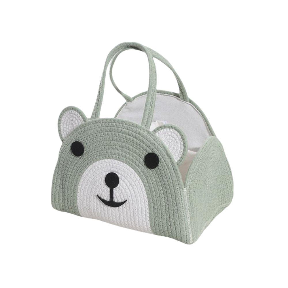 Bear Pattern Baby Diaper Bag Cotton Rope Mommy Bag Stylish Woven Basket Baby Care зелений
Bear Pattern Baby Diaper Bag Cotton Rope Mommy Bag Stylish Woven Basket Baby Care зелений