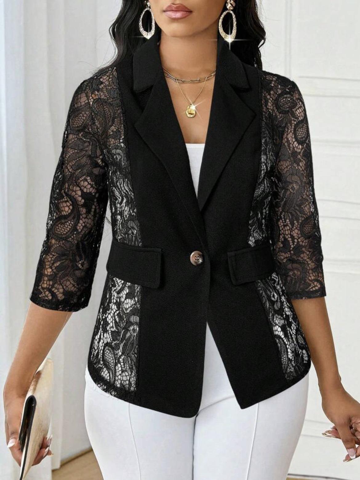 New Arrival: Sexy Lace Hollow Seven-Sleeve Casual Women s Suit Jacket S
New Arrival: Sexy Lace Hollow Seven-Sleeve Casual Women s Suit Jacket S