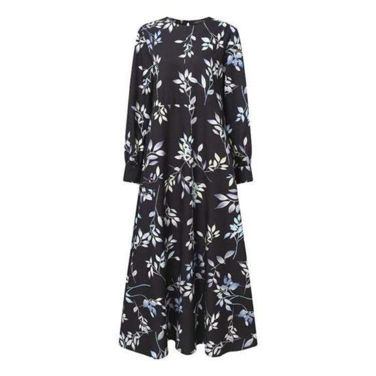 Vintage Leaf Print Maxi Dress Women Summer Long Sleeve Swing Dress Loose Fit O Neck Casual Beach Vacation Long Dress M чёрный
Vintage Leaf Print Maxi Dress Women Summer Long Sleeve Swing Dress Loose Fit O Neck Casual Beach Vacation Long Dress M чёрный