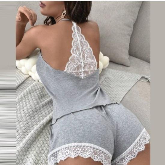 GMXIA Женские модные и сексуальные шорты на бретелях с V-образным вырезом и кружевом, пижамы и домашняя одежда, комплекты пижам из двух предметов XXXL серый
GMXIA Женские модные и сексуальные шорты на бретелях с V-образным вырезом и кружевом, пижамы и домашняя одежда, комплекты пижам из двух предметов XXXL серый