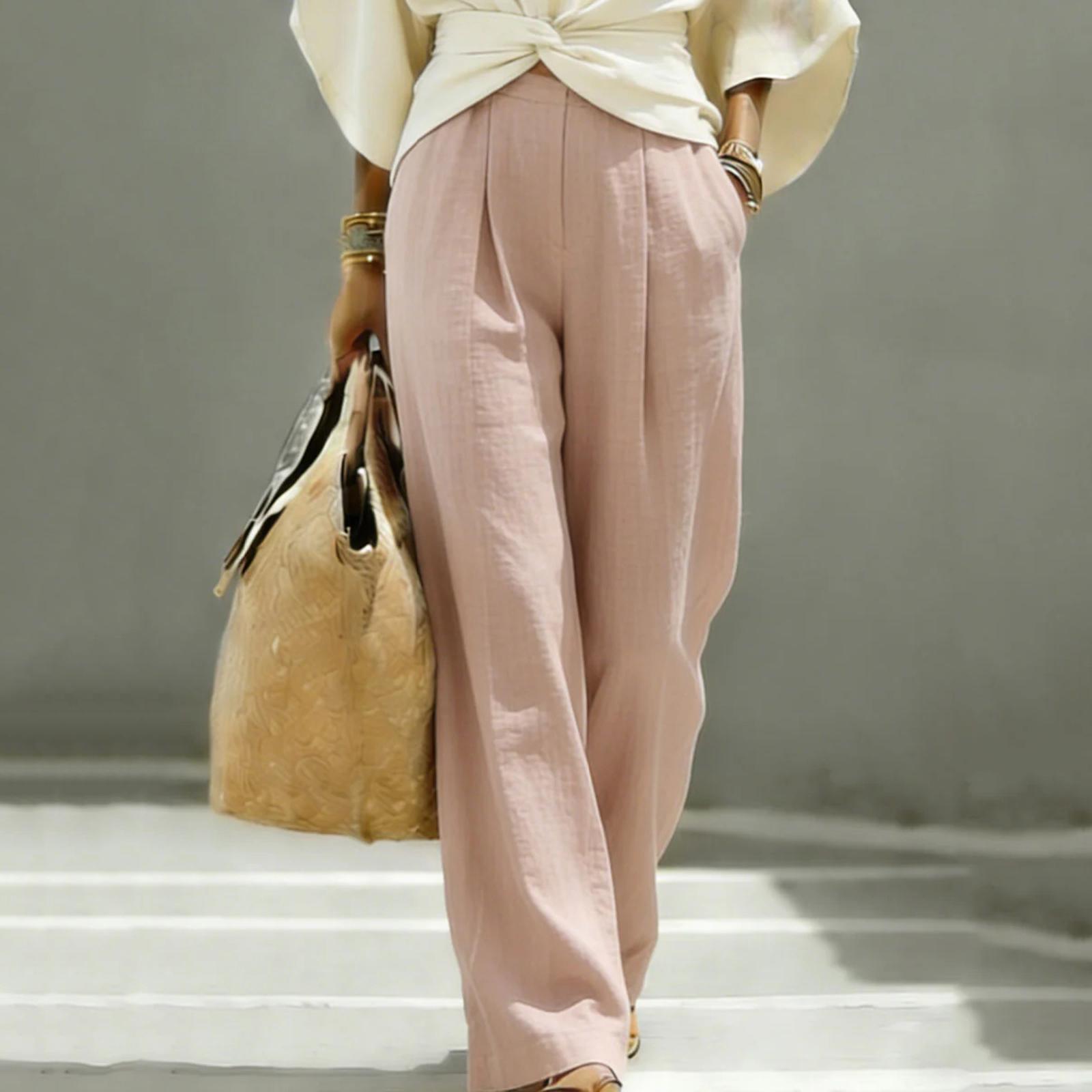 Women Casual Loose Fit Pants Wrinkled Straight Leg Trousers with Pockets Lightweight Comfortable Design for Daily Wear M рожевий
Women Casual Loose Fit Pants Wrinkled Straight Leg Trousers with Pockets Lightweight Comfortable Design for Daily Wear M рожевий