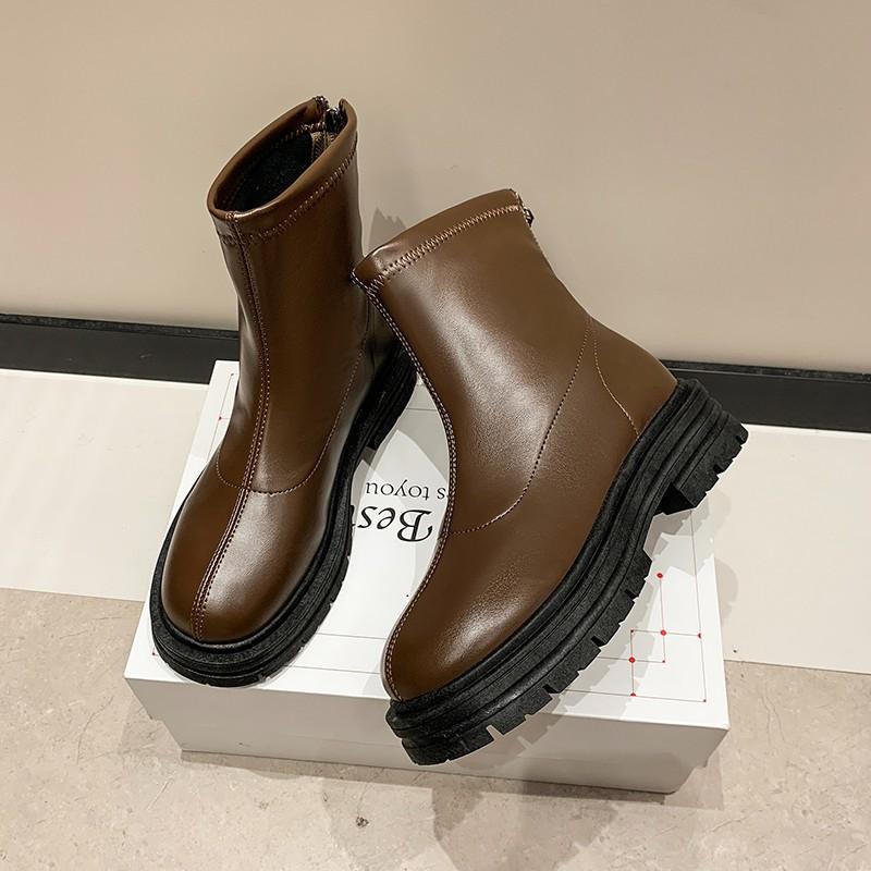 Thick-soled British style short boots women s thin boots autumn and winter new small man heightened zipper elastic thin boots 40 темно-коричневого кольору
Thick-soled British style short boots women s thin boots autumn and winter new small man heightened zipper elastic thin boots 40 темно-коричневого кольору