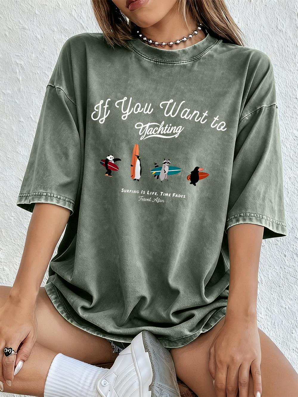 Surfing Is Life Cartoons Bear Prints Washed TShirt Women Cotton Oversize Tops Summer Distressed ONeck T Shirt Casual Clothes S
Surfing Is Life Cartoons Bear Prints Washed TShirt Women Cotton Oversize Tops Summer Distressed ONeck T Shirt Casual Clothes S