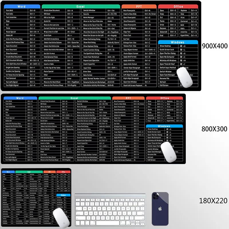 Large Commands Gaming Office Version Excel Mouse Pad Shortcuts To Unix Programmer Pad Non-Slip XXL Gamer Desk Table Computer Mat Small size 220x180mm
Large Commands Gaming Office Version Excel Mouse Pad Shortcuts To Unix Programmer Pad Non-Slip XXL Gamer Desk Table Computer Mat Small size 220x180mm